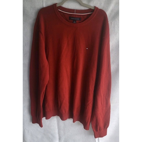 Tommy‎ hilfiger mens red pullover sweater logo size large - Picture 1 of 5